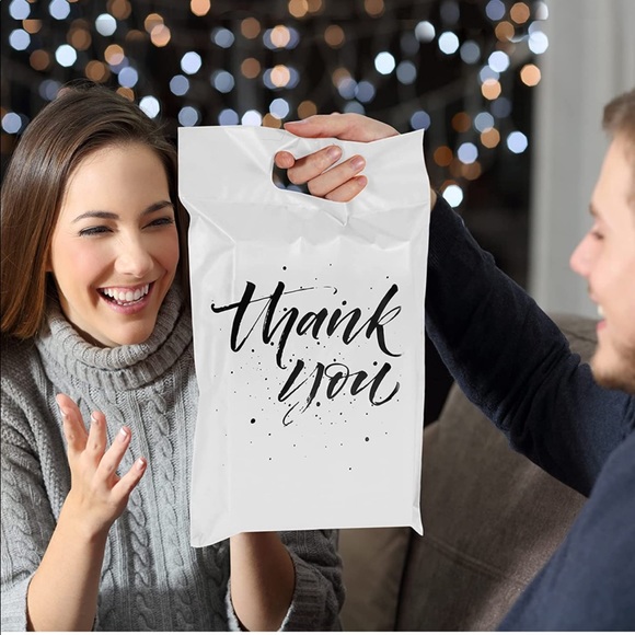 3/$20 📦 10 white thank you poly mailers w/ handle 10”x13” - Picture 4 of 5